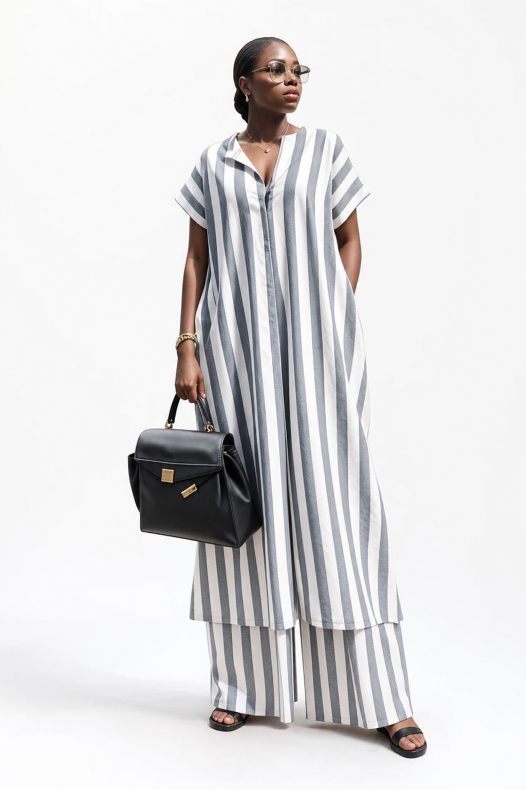 Striped Kaftan Coord Set