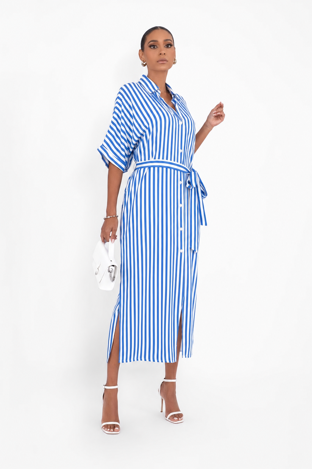 Contemporary Striped Shirt Dress