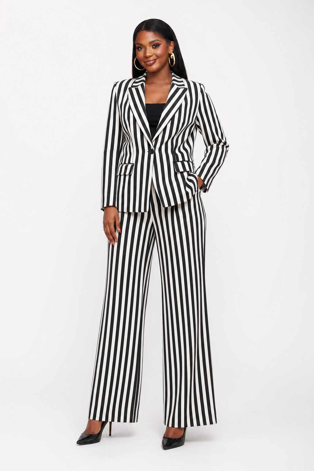 Striped Wide-Leg Coord Set