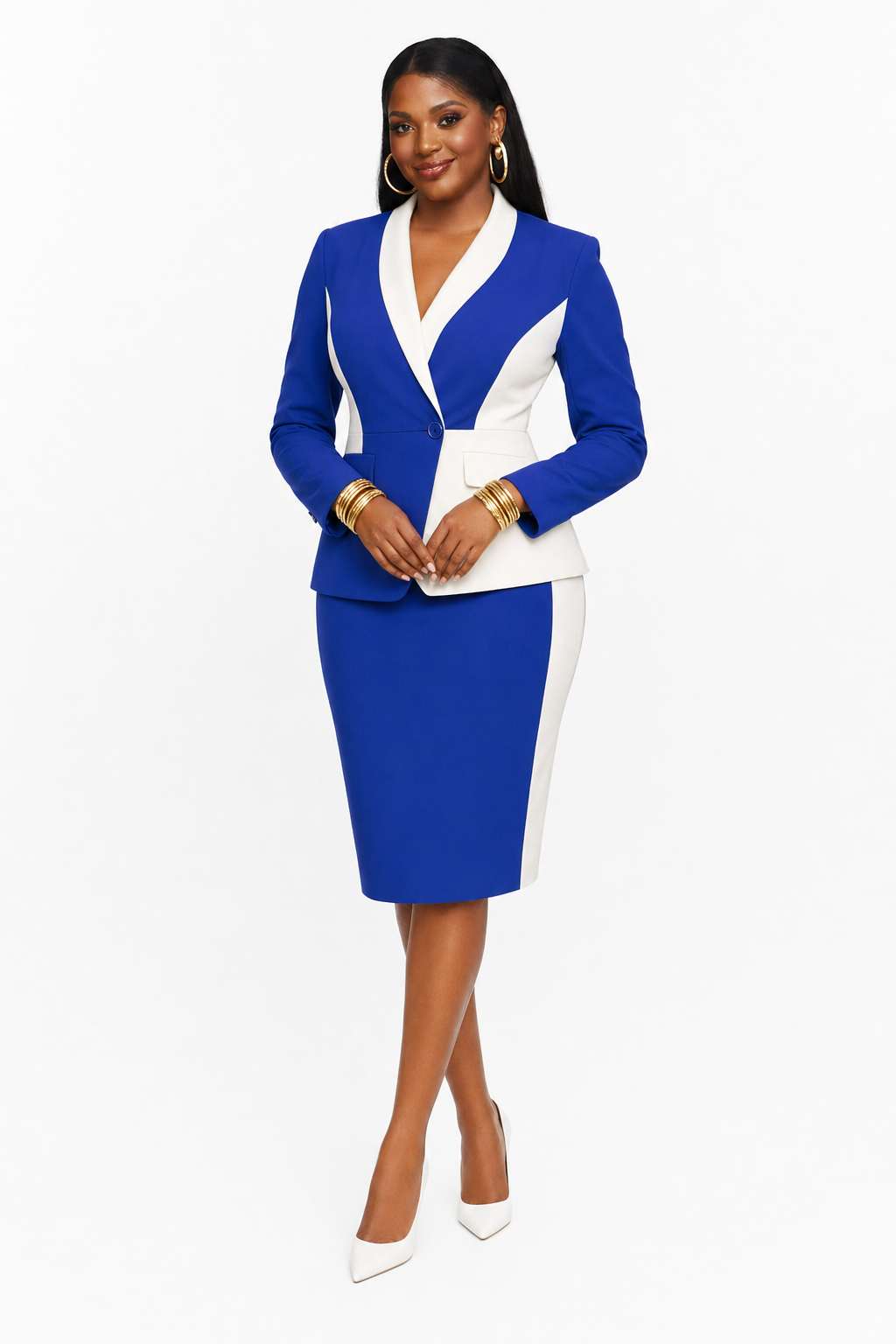 Royal Blue & White Coord Set